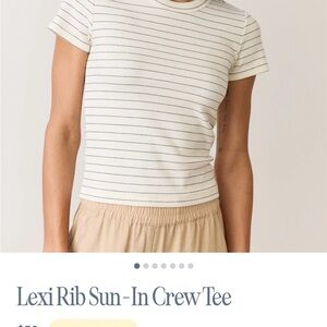 Marine Layer Lexi Rib Sun-In Crew Tee - White and Black